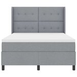 vidaXL Lit à ressort LED avec matelas Gris clair 140 x 190 cm tissu