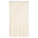 vidaXL Rideau anti-mouches beige et blanc 100x230 cm chenille
