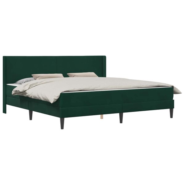 vidaXL Cadre de lit avec matelas Vert foncé 200 x 200 cm Velours