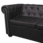 vidaXL Canapé d'angle Chesterfield 5 places Cuir synthétique Noir