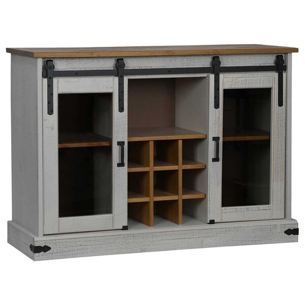 vidaXL Buffet HALDEN 2 portes coulissantes blanc 112x40x80 cm