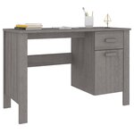 vidaXL Bureau HAMAR Gris clair 113x50x75 cm Bois massif de pin