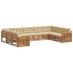 vidaXL Ensemble de canapés d'extérieur 9 pc Naturel et Beige