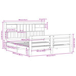vidaXL Lit bibliothèque sans matelas 180x200 cm bois massif de pin