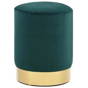 vidaXL Tabouret Vert foncé et doré Velours 28 x 36 cm