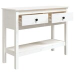 vidaXL Table console Blanc 100x35x75 cm Bois massif de pin