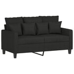 vidaXL Ensemble de canapés 3 Pièces avec coussins noir tissu