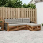 vidaXL Ensemble de canapés d'extérieur 4 pc Naturel et gris clair