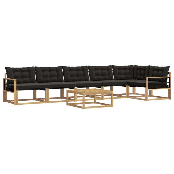vidaXL Ensemble de canapés d'extérieur 7 pc Blanc et noir