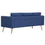 vidaXL Canapé à 3 places Tissu Bleu