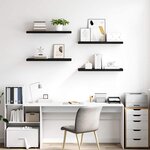vidaXL Étagères murales flottantes 4 Pièces noir 80x23 5x3 8 cm MDF