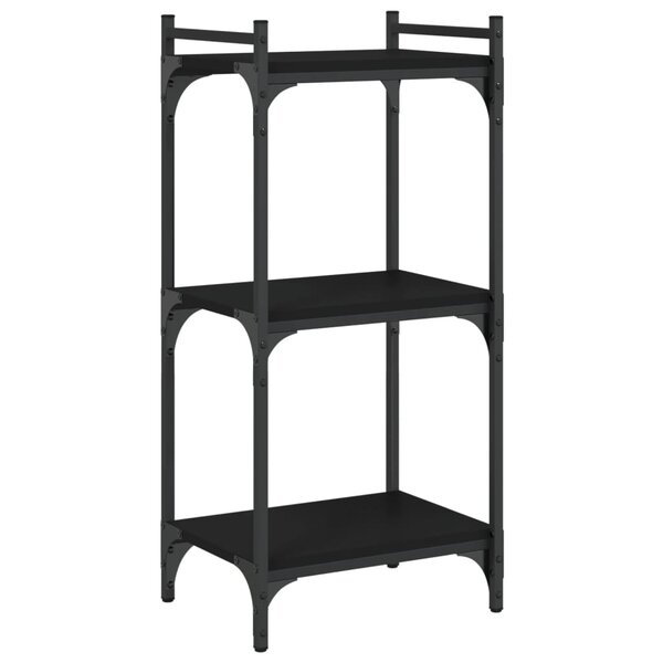 vidaXL Bibliothèque à 3 niveaux noir 40x30x86 cm bois d'ingénierie