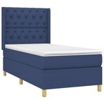 vidaXL Sommier à lattes de lit matelas et LED Bleu 80x200cm Tissu