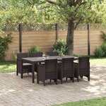 vidaXL Ensemble de salle à manger pour jardin 7 Pièces Marron Rattan Polt