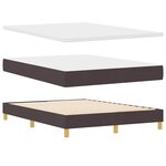 vidaXL Lit à ressorts Marron foncé et Blanc 140 x 190 cm tissu