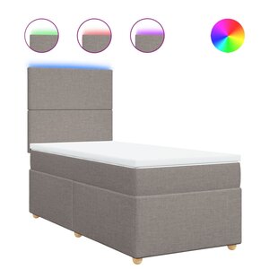 vidaXL Sommier à lattes de lit avec matelas Taupe 80x200 cm Tissu