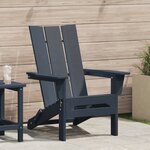 vidaXL Chaise Adirondack Pliante Bleu Marine 74 5x80 5x90 cm HDPE