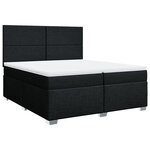 vidaXL Sommier à lattes de lit avec matelas Noir 200x200 cm Tissu