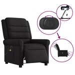 vidaXL Fauteuil de massage inclinable électrique Noir Tissu
