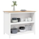 vidaXL Îlots de Cuisine HILL Blanc 112 x 66 x 90 cm Pin massif
