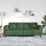 vidaXL Sofa en tissu avec coussin Vert foncé Tissu en velours côtelé