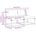 vidaXL 2 Pièce Sofa de milieu extérieur Bois d'Acacia Massif Naturel