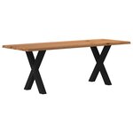 vidaXL Table à manger et bord naturel bois massif chêne rectangulaire
