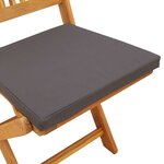 vidaXL Chaise pliante 8 Pièces Gris 49 x 57.5 x 92cm Bois d'acacia massif