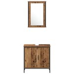 vidaXL Ensemble de mobilier de salle de bain   4 pièces  Bois vieilli  Bois d'ingénierie