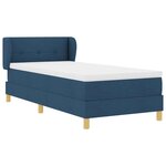 vidaXL Lit à Ressorts avec Matelas Crème 90x200 cm Tissu Bleu