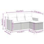 vidaXL Salon de jardin avec coussins 4 Pièces beige résine tressée