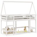 vidaXL Lit superposé avec échelle et toit sans matelas blanc 80x200 cm