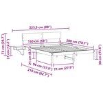 vidaXL Cadre de lit avec tables de chevet Marron Bois massif en pin