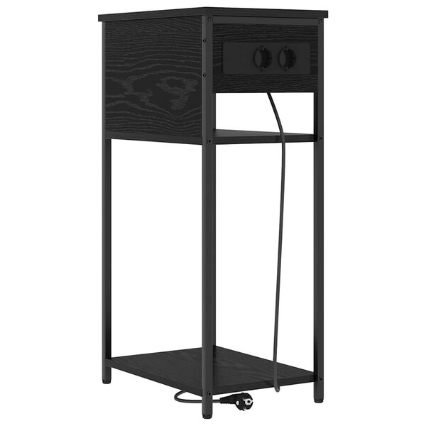 vidaXL Cabinet de chevet Chêne noir 41 x 28 x 76 cm Bois d'ingénierie