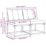 vidaXL 2 Pièce Canapé du milieu extérieur