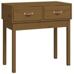 vidaXL Table console Marron miel 76 5x40x75 cm Bois massif de pin