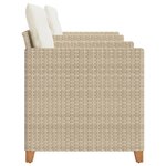 vidaXL Ensemble de bistro 3 Pièces coussins beige résine tressée acacia