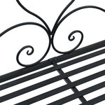 vidaXL Banc d'extérieur noir Noir Métal Grand Détails décoratifs