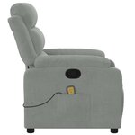 vidaXL Fauteuil inclinable de massage gris clair velours