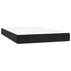 vidaXL Matelas de lit à ressorts ensachés fermeté moyenne Noir 120x200x20 cm Velours