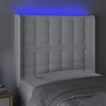 vidaXL Tête de lit à LED Blanc 93x16x118/128 cm Similicuir