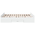 vidaXL Cadre de lit à tiroirs blanc 120x190 cm bois d'ingénierie