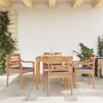 vidaXL Ensemble à manger de jardin avec coussins gris foncé 5 Pièces