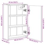 vidaXL Armoire Miroir de Salle de Bain Chêne fumé 43 x 16 x 62.5 cm