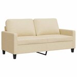 vidaXL Canapé à 2 places Crème 140 cm Tissu