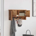 vidaXL Porte-manteau mural avec étagère Bois ancien 50 x 20 x 30 cm