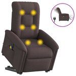 vidaXL Fauteuil inclinable de massage électrique Marron foncé Tissu
