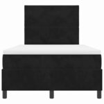 vidaXL Lit à ressorts avec matelas Noir 120 x 200 cm Velours