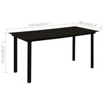 Salon de jardin meuble d'extérieur ensemble de mobilier 5 pièces rotin pvc noir 02_0016617