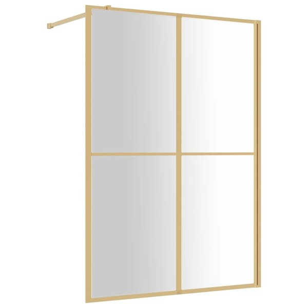 vidaXL Paroi de douche avec verre ESG transparent doré 140x195 cm
